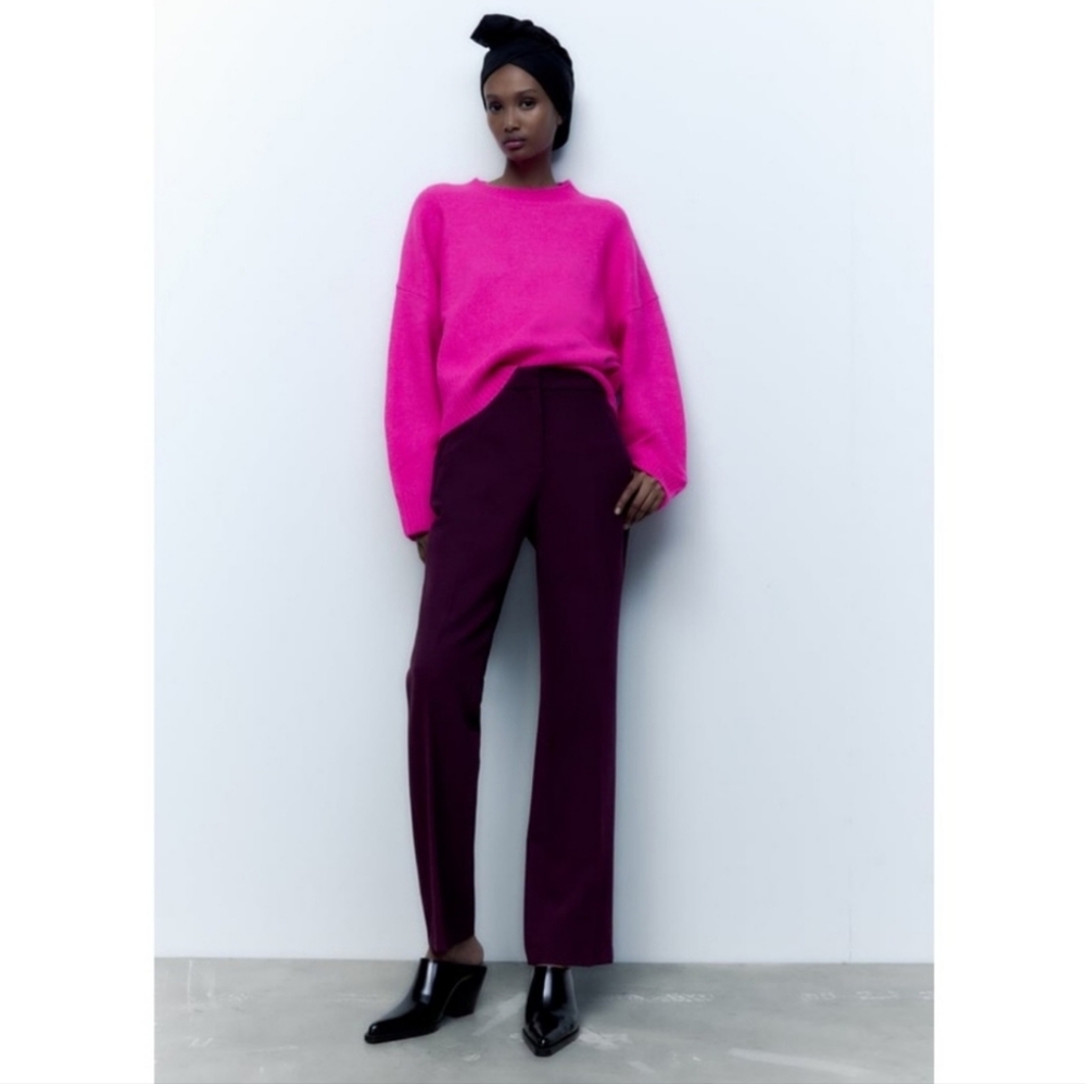 Zara Fuchsia Pullover Sweater Sz SMALL - Picture 3 of 12